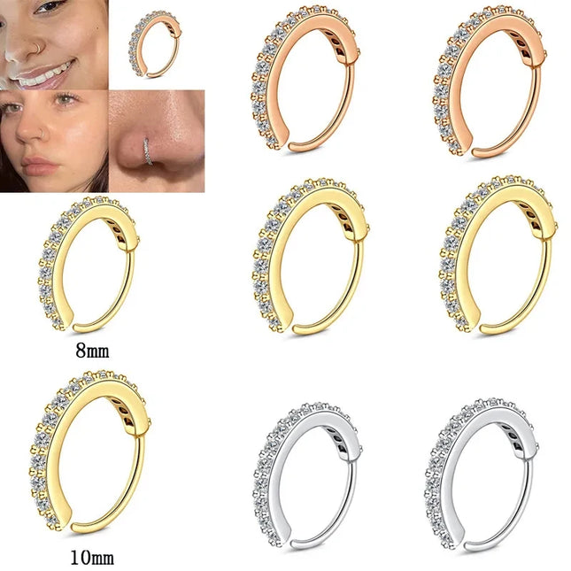 1/2/3pcs Fake Nose Ring For Women Stainless Steel Round Cartilage Tragus Helix Ear Nose Piercing Falso Nariz Body Jewelry