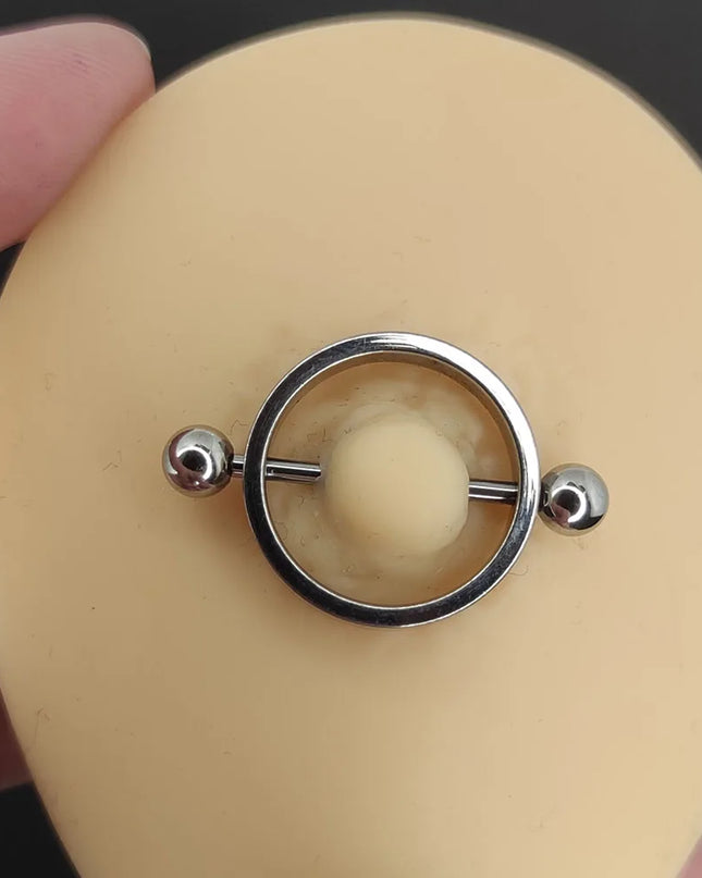 1PC Surgical Steel Black Gold Plated Nipple Piercing Round Hoop Barbell Nipple Shield Women Sexy Piercing Jewelry 14G
