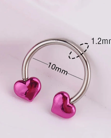 Heart Pearl Nose Rings Pointed Cone Love Lip Pierced Horseshoe Ring Skull Butterfly Nose Septum Piercing Earrings Tragus Jewelry