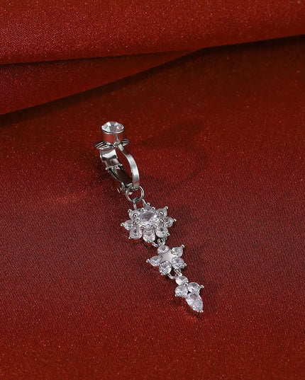 Clip On Belly Button Ring Fashion Navel Piercing Flower Pendant Belly Button Rings Belly Piercing Body Jewelry Sexy Dangle