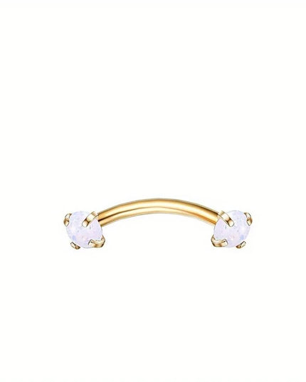 Drperfect Piercing Jewelry 16G Surgical Steel  Curved Barbell Eyebrow Rings Lip Belly Button Piercing Heart Moon Earrings