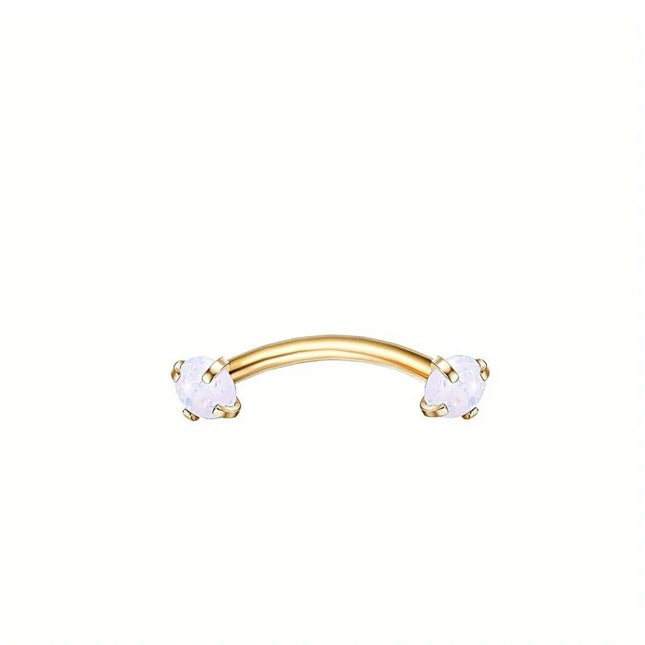 Drperfect Piercing Jewelry 16G Surgical Steel  Curved Barbell Eyebrow Rings Lip Belly Button Piercing Heart Moon Earrings