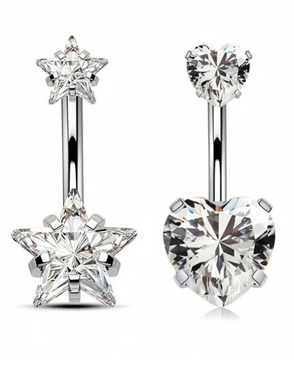 Sexy Belly Navel Piercing Stainless Steel Fashion Heart Belly Button Ring For Women Girls Belly Piercing Ring Body Jewelry