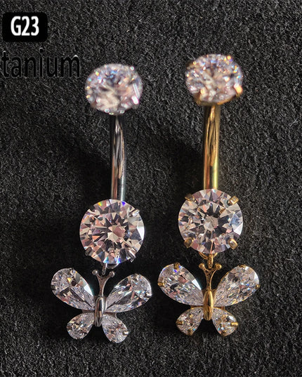 Belly Piercing Button Rings G23 Titanium ASTM F136 14g Internally Threaded Navel Ring Earrings Sexy Button Piercing Body Jewelry