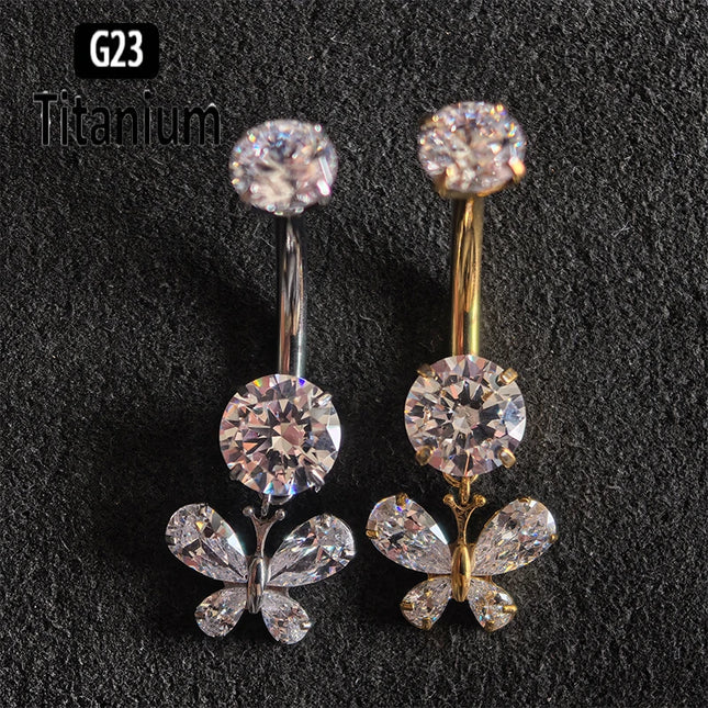 Belly Piercing Button Rings G23 Titanium ASTM F136 14g Internally Threaded Navel Ring Earrings Sexy Button Piercing Body Jewelry