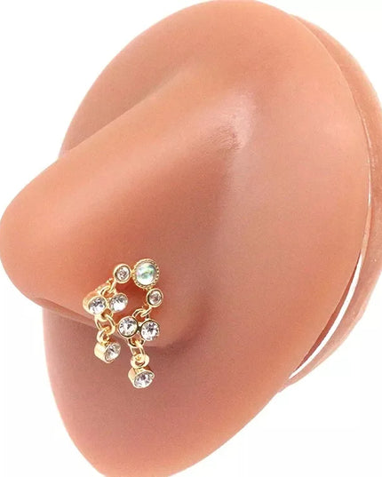 1Pcs Nose Ring for Women Dangle Nose Piercing Stainless Steel Nose Bend Ring Butterfly Dangling Noses Ring Body Piercing Jewelry