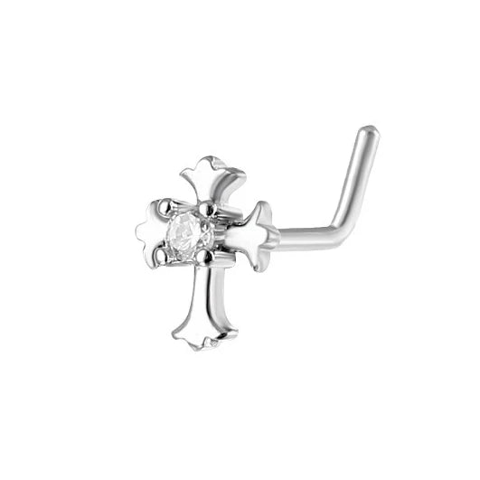 20G Cross Nose Rings for Women for Men L Bend Nose Studs Hoop Nose Ring Body Piercing Jewelry Fashion Trendy