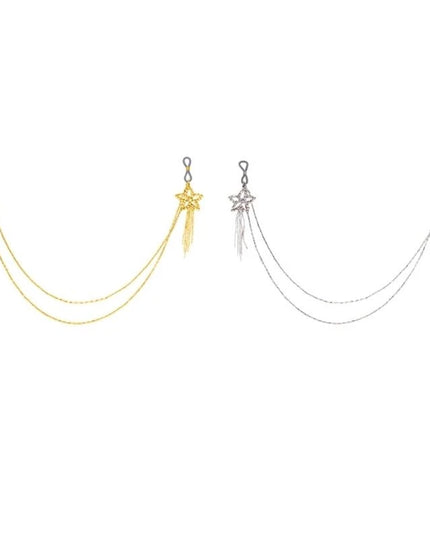 Rhinestones Star Tassels Nipple Chain Noose Rings No Piercing Nipple Jewelry for Women Festival Club Bra Body Chain
