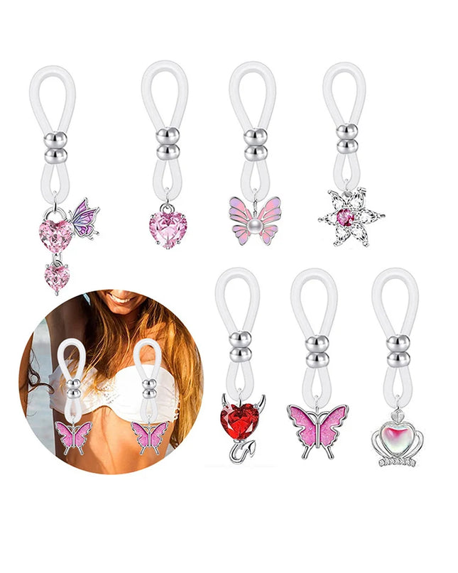 Sexy Women Piercing Rings Bra Nipple Hoops Butterfly Nipple Ring Nipple Piercing Body Jewelry Body Piercing Nipple Bar Rings