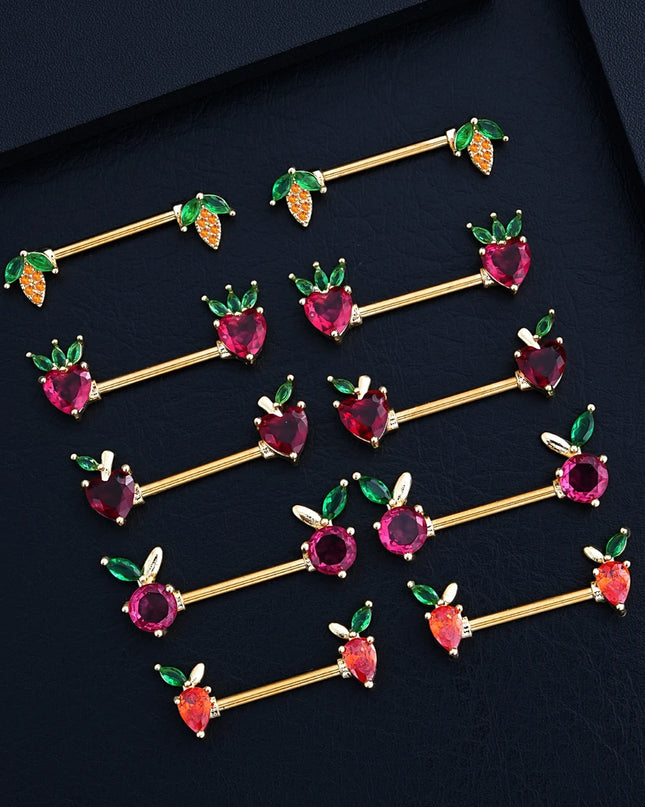 2pcs Animal Plant Series Nipple Piercing Shield Barbell for Women Both Sides Screwed Sexy Body Nipple Ring Piercings Nombril
