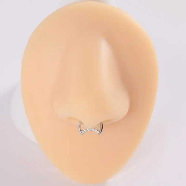 P9FE Stylish Women's Nose Rings Accessory Fashionable Nose Rings with Diamond Enhancement Dazzling Earring Adornment Charm
