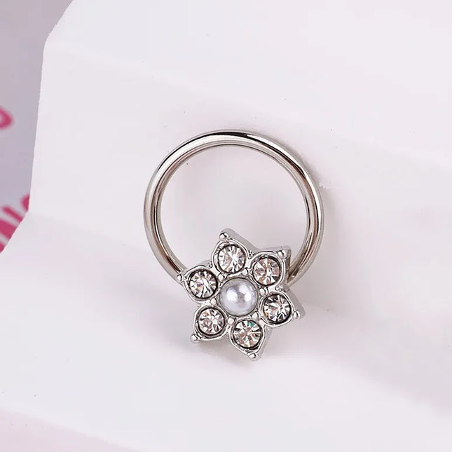 Heart Pearl Nose Rings Pointed Cone Love Lip Pierced Horseshoe Ring Skull Butterfly Nose Septum Piercing Earrings Tragus Jewelry
