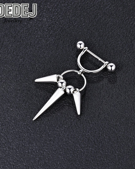 AOEDEJ 1 PC/1 Pair 14/16G Stainless Steel Nipple Rings Unisex Pendant Nipple Piercings Straight Rod Barbell Dangle Body Jewelry