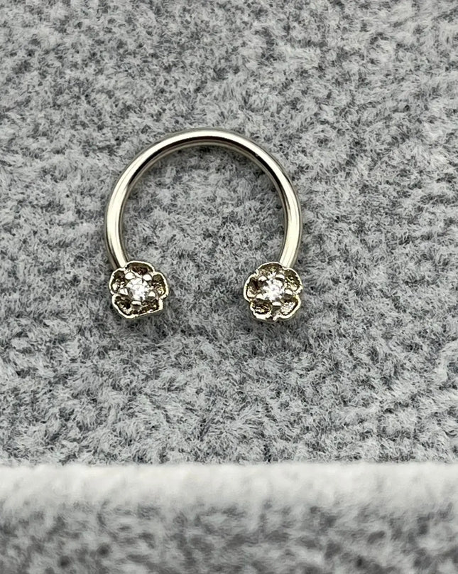 Horseshoe Ring Nose Ring Hinged Segment Septum Piercing Clicker Hoop Ear Cartilage Earrings Helix Silver Color Body Jewelry