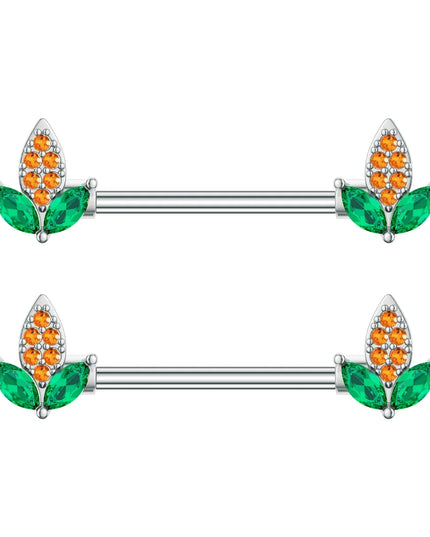 2pcs Animal Plant Series Nipple Piercing Shield Barbell for Women Both Sides Screwed Sexy Body Nipple Ring Piercings Nombril