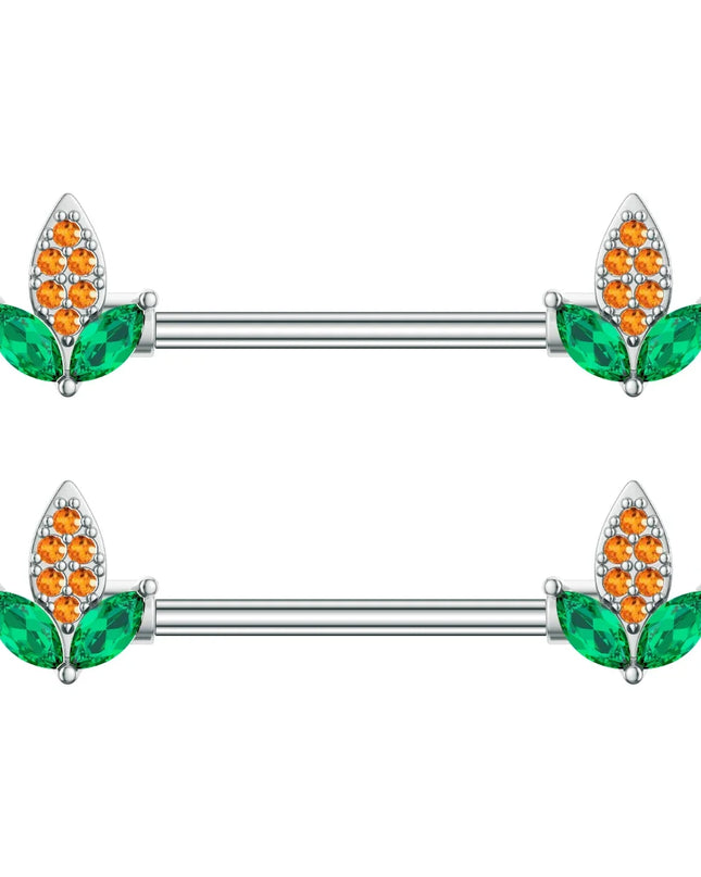 2pcs Animal Plant Series Nipple Piercing Shield Barbell for Women Both Sides Screwed Sexy Body Nipple Ring Piercings Nombril