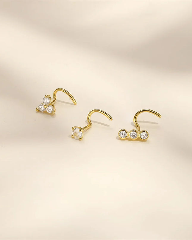 ROXI 925 Sterling Silver 1 Piece Flower/Round Nose Rings for Women Men Body Nose Piercing Cartilage Piercing Jewelry