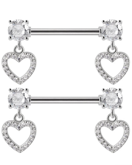 1Pair Sword Cross Nipple Piercing Barbell Surgical Steel Crystal Nipple Shield Cover Heart Butterfly Nipple Ring Body Jewelry14G