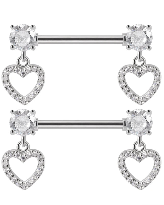 1Pair Sword Cross Nipple Piercing Barbell Surgical Steel Crystal Nipple Shield Cover Heart Butterfly Nipple Ring Body Jewelry14G