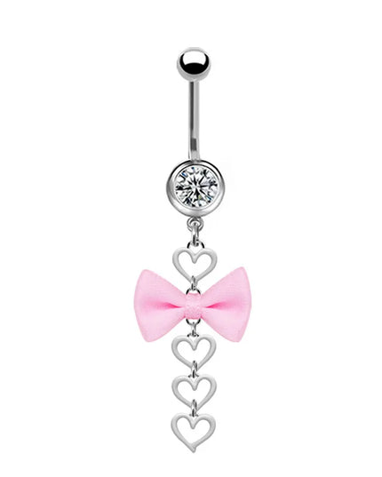 Beautiful Bow Belly Button Ring for Women Heart-shaped Belly Piercing Jewerly Surgical Steel Body Piercing Jewelry