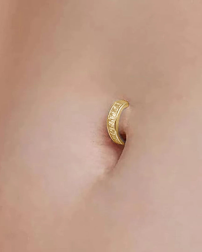 CANNER 1PC 925 Sterling Silver Smooth Abdominal Puncture Belly Button Buckle For Women Ins Minimalist Zircon Fine Body Jewelry