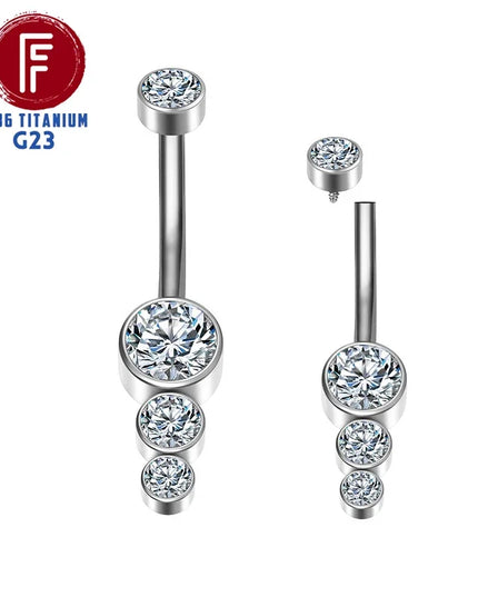 F136 Titanium Piercing belly button Septum Zircon Clicker Helix Hinged Segment belly piercing Women Charming Body Jewelry