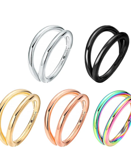 Nose Rings Hoops Double Septum Rings Cartilage Hoop Earring Piercing Nariz Open Stacked Hoop Nose Rings for Women and Men