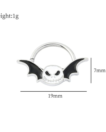 Halloween Gift Hinged Segment Nose Ring Women Ear Rings Nose Piercing Ghost Bat Ear Nose Septum Piercing Body Jewelry
