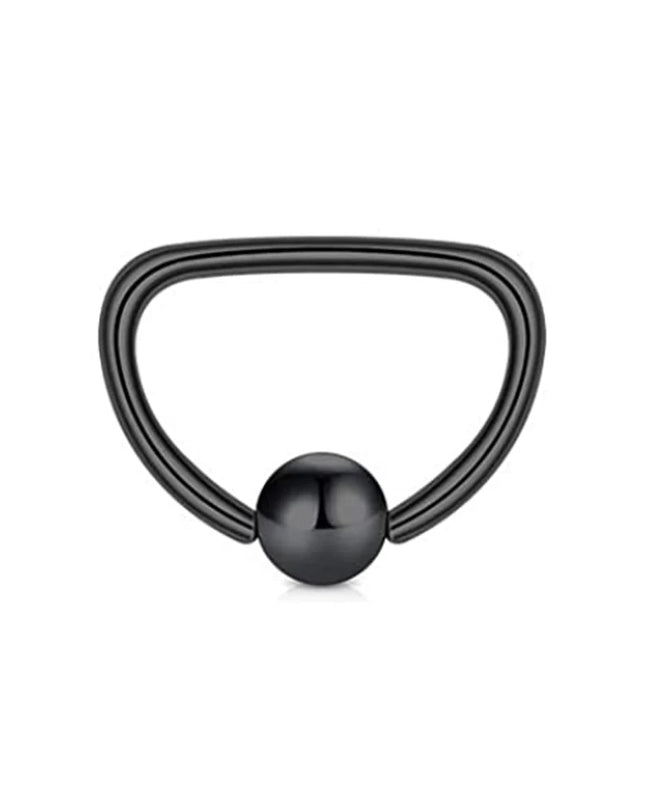 WKOUD Septum Rings Hoop Nose Ring Horseshoe Stainless Steel Cartilage Earrings Hoop Helix Tragus Septum Piercing Jewerly Black