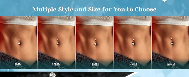 Bobisty Belly Button Rings 316L Surgical Steel Hypoallergenic Belly Button Rings Shiny CZ Belly Button Piercing Jewelry