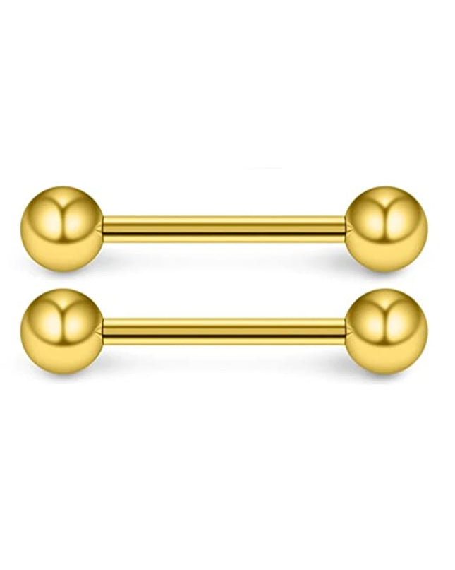 2pcs/8pcs Stainless Steel Nipple Ring Set with Rhinestones Round Balls Piercing For Woman Man Tongue Nail Stud Jewelry