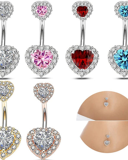 1Pcs Heart Belly Button Rings Pink 14G Women Fashion Belly Ring Dangle Cz Butterfly Punk Spider Navel Piercing Barbell Pircing