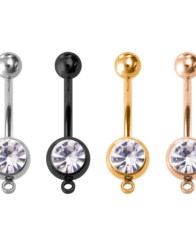 1/4pcs Belly Button Rings DIY Jewelry Making Supplies Findings Pendant Navel Stud Stainless Steel Barbell Piercing Body Jewelry