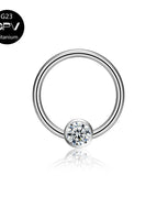 White  ZC 1PCS / Nose Rings & Studs / 1.2x8x4mm|Face