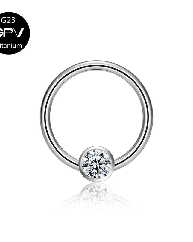 G23 Titanium Nose Ring Middle Clip Ball Popular Men's And Women's Punk Puncture Jewelry Nasal Septum Ring