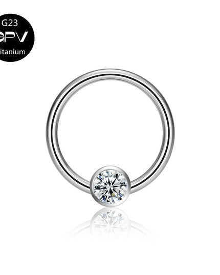 G23 Titanium Nose Ring Middle Clip Ball Popular Men's And Women's Punk Puncture Jewelry Nasal Septum Ring