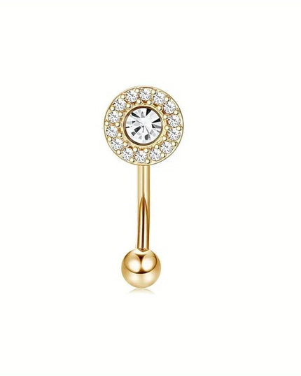 Drperfect Piercing Jewelry 16G Surgical Steel  Curved Barbell Eyebrow Rings Lip Belly Button Piercing Heart Moon Earrings