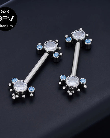 Titanium Nipple Stud G23 One End Fixed And The Other End Inserted With A Pin 14G Punk Female Sexy Piercing Jewelry Nipple Stud