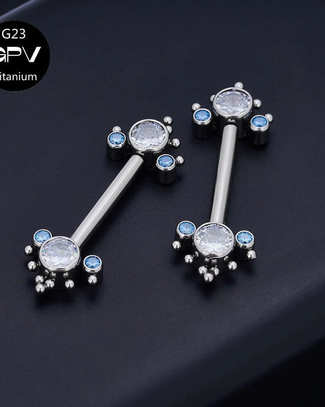 Titanium Nipple Stud G23 One End Fixed And The Other End Inserted With A Pin 14G Punk Female Sexy Piercing Jewelry Nipple Stud