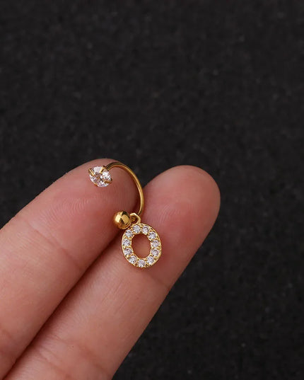 1Pc  English Letter Piercing  Tragus Piercing Jewelry Septo Nose Lip Ear Septum Cartilage Captive Hoop Ring Jewelry Pendientes