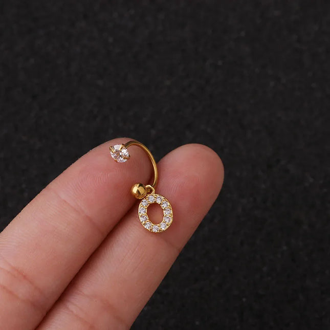1Pc  English Letter Piercing  Tragus Piercing Jewelry Septo Nose Lip Ear Septum Cartilage Captive Hoop Ring Jewelry Pendientes