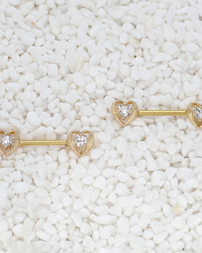 1Pair Surgical Steel Nipple Rings Nipple Piercing Bar Jewelry for Women Men with Sparkle CZ 14G Barbell Body Jewelry Accessories