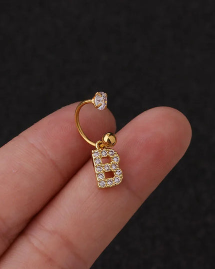 1Pc  English Letter Piercing  Tragus Piercing Jewelry Septo Nose Lip Ear Septum Cartilage Captive Hoop Ring Jewelry Pendientes