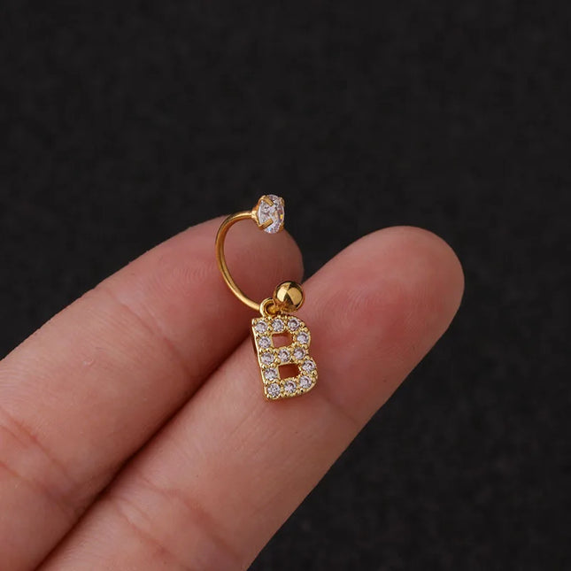 1Pc  English Letter Piercing  Tragus Piercing Jewelry Septo Nose Lip Ear Septum Cartilage Captive Hoop Ring Jewelry Pendientes