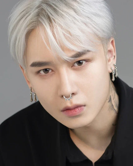 1Pc Punk Spiked Septum Ring - Nostril Piercing Surgical Steel Hinged Hoop Cartilage Earring Nose Clicker Segment Hoop