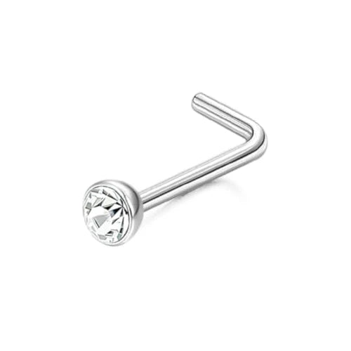 Bobisty 1Pc Nose Rings for Women Men Surgical Stainless Steel Retainer Clear Nose Rings Hoops Cartilage Tragus Piercing Jewelry