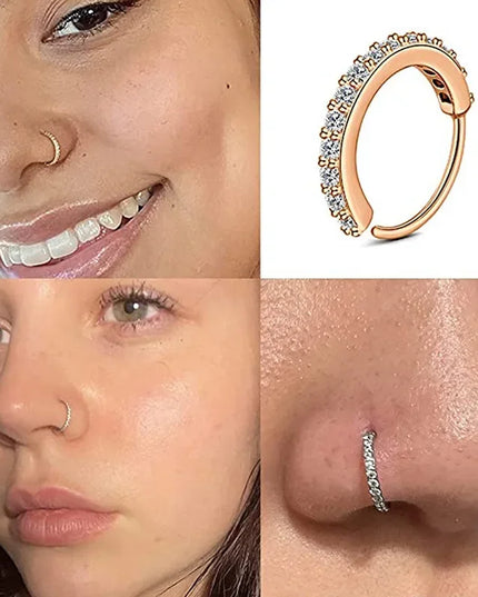 1/2/3pcs Fake Nose Ring For Women Stainless Steel Round Cartilage Tragus Helix Ear Nose Piercing Falso Nariz Body Jewelry