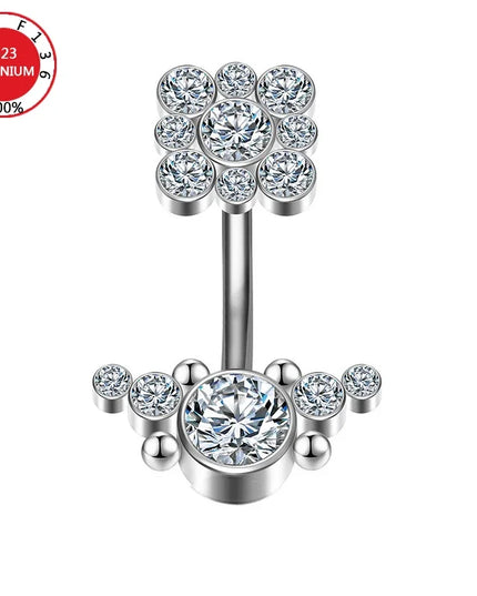 Belly Button Piercing Cartilage Diaphragm Navel Titanium Surgical Steel Woman Zircon Crystal Body Jewelry Women Accessories
