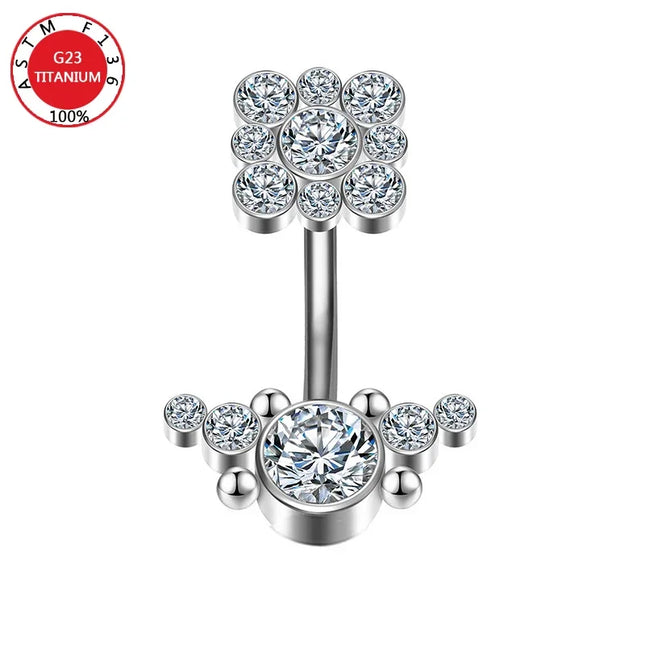 Belly Button Piercing Cartilage Diaphragm Navel Titanium Surgical Steel Woman Zircon Crystal Body Jewelry Women Accessories