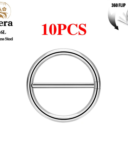 1/10PCS Stainless Steel Nipple Piercing Jewelry 14G Round Nipple Ring Women Girls Body Jewelry